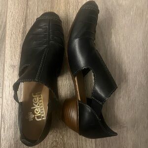 Rieker Women’s Black Slip-On Shoes - Size 38